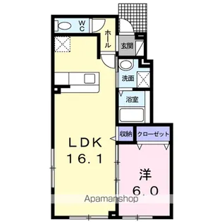 ウーノディエーチ【1階】の間取り